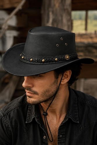 100 echtleder cowboyhut - 100%,